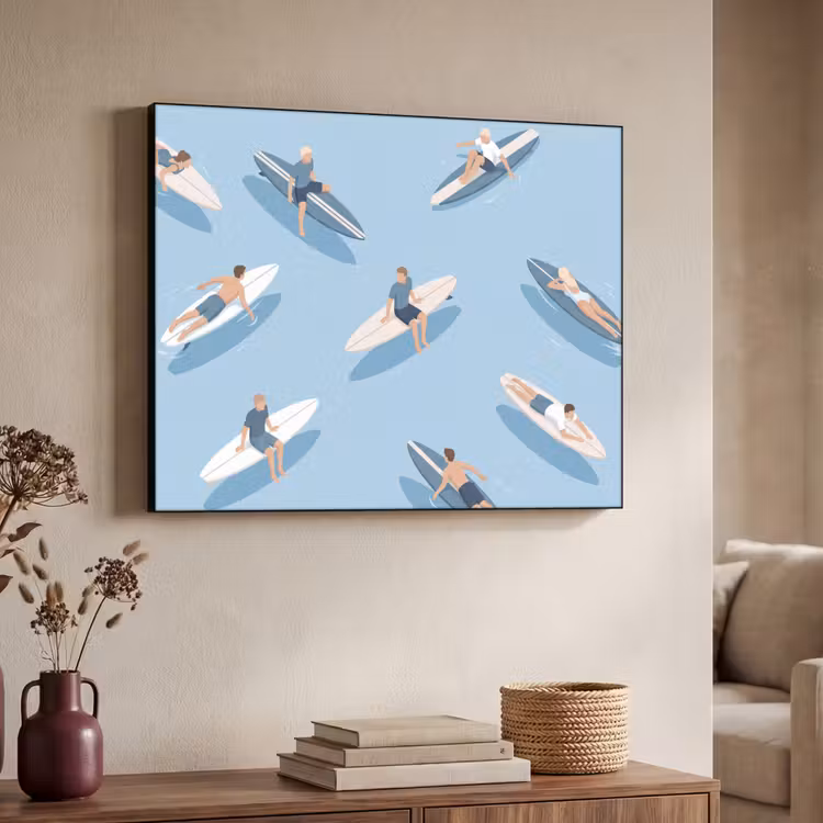 Art Frame - Mensen - Surfen - Water - Zomer - Illustratie — 4