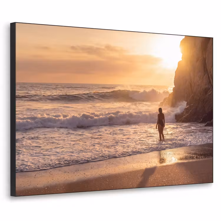 Art Frame - Mensen - Oceaan - Zonsondergang - Kust - Goud — 1