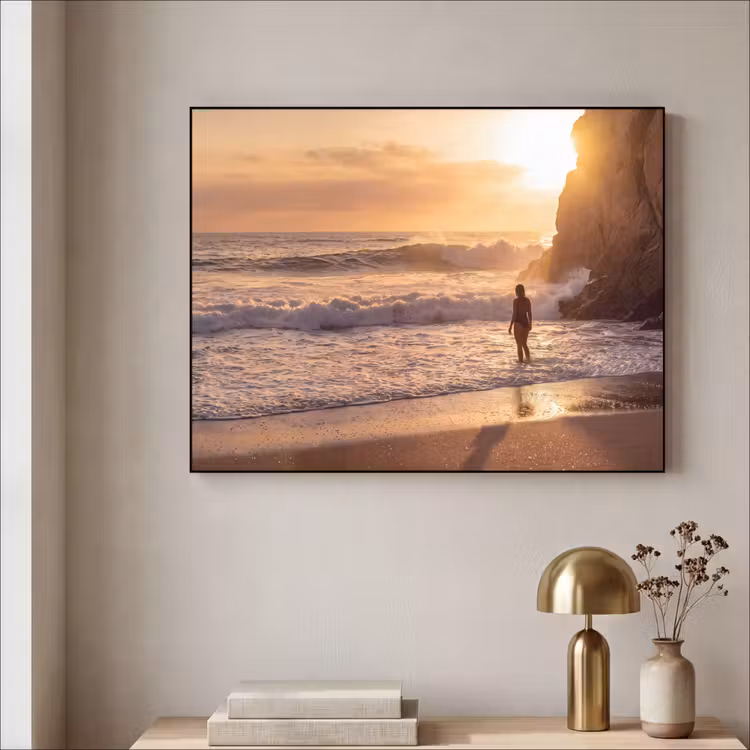 Art Frame - Mensen - Oceaan - Zonsondergang - Kust - Goud — 3