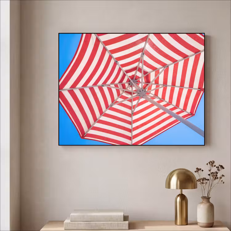 Art Frame - Parasol - Strepen - Zomer - Rood - Blauw — 3