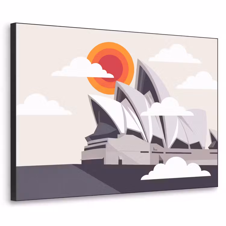 Art Frame - Architectuur - Stadsgezicht - Modern - Grijs - Oranje — 1
