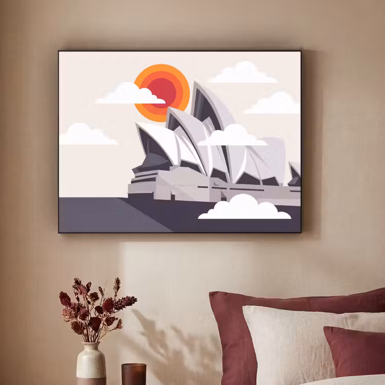 Art Frame - Architectuur - Stadsgezicht - Modern - Grijs - Oranje — 2