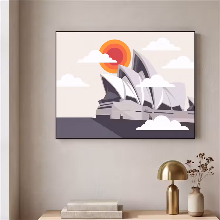 Art Frame - Architectuur - Stadsgezicht - Modern - Grijs - Oranje — 3