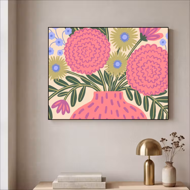 Art Frame - Bloemen - Boeket - Natuur - Abstract - Roze — 3