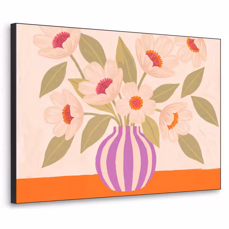 Art Frame - Bloemen - Vaas - Abstract - Paars - Oranje — 1