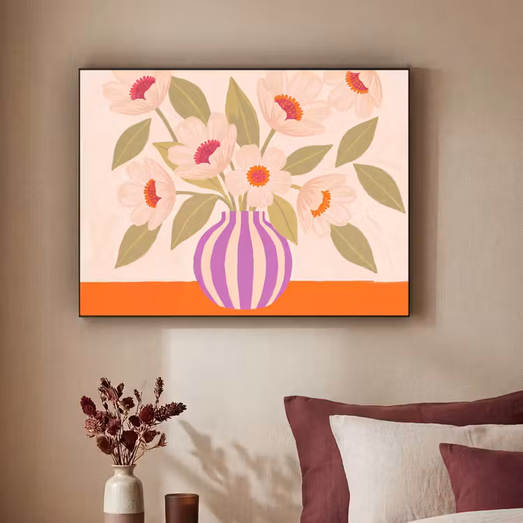 Art Frame - Bloemen - Vaas - Abstract - Paars - Oranje — 2