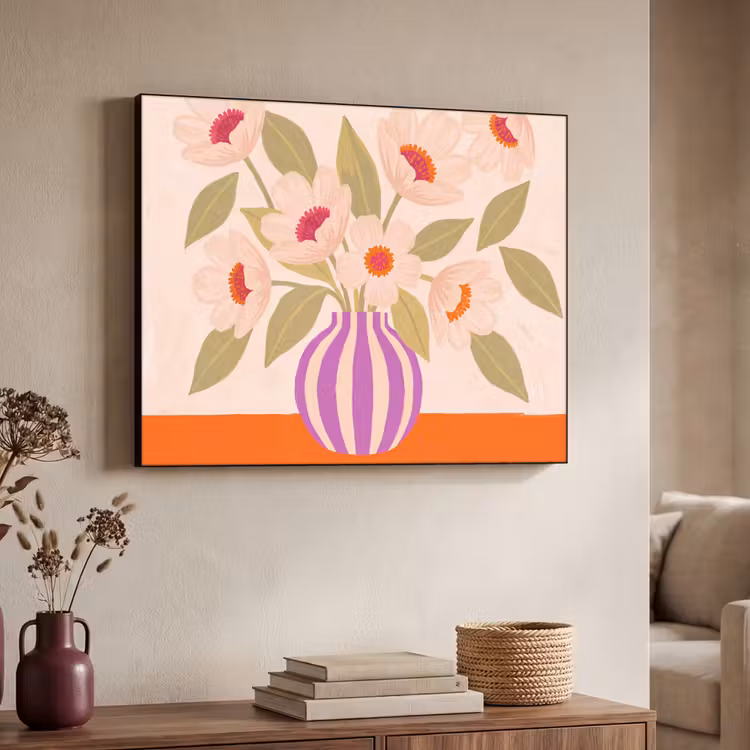 Art Frame - Bloemen - Vaas - Abstract - Paars - Oranje — 4