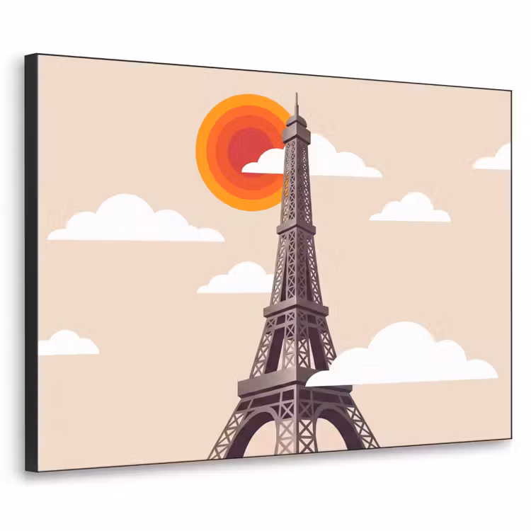 Art Frame - Eiffeltoren - Zon - Architectuur - Abstract - Beige — 1