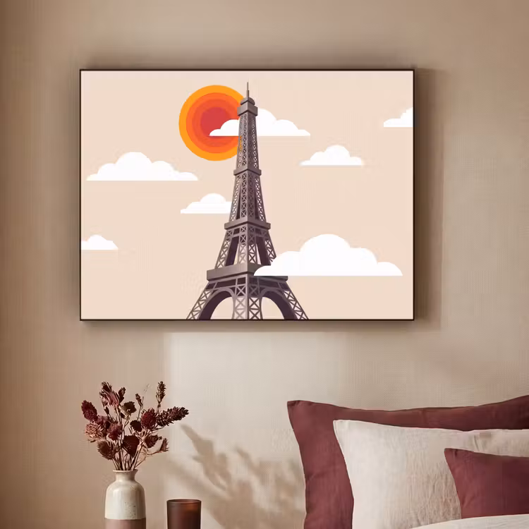 Art Frame - Eiffeltoren - Zon - Architectuur - Abstract - Beige — 2