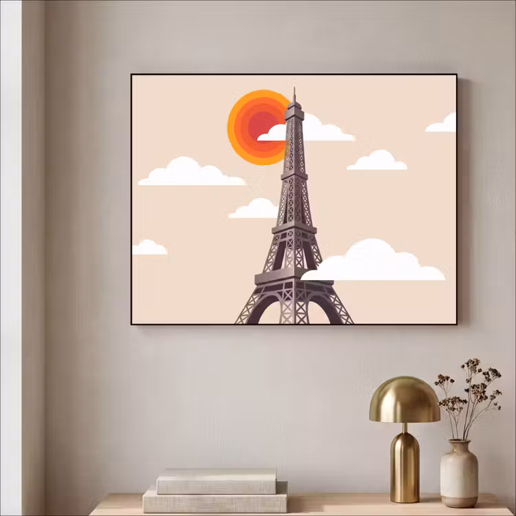 Art Frame - Eiffeltoren - Zon - Architectuur - Abstract - Beige — 3