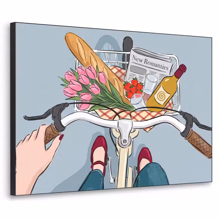 Art Frame - Fiets - Picknick - Zomer - Illustratie — 1