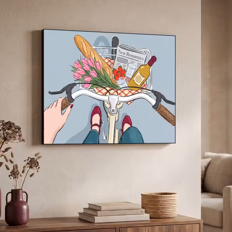 Art Frame - Fiets - Picknick - Zomer - Illustratie — 4