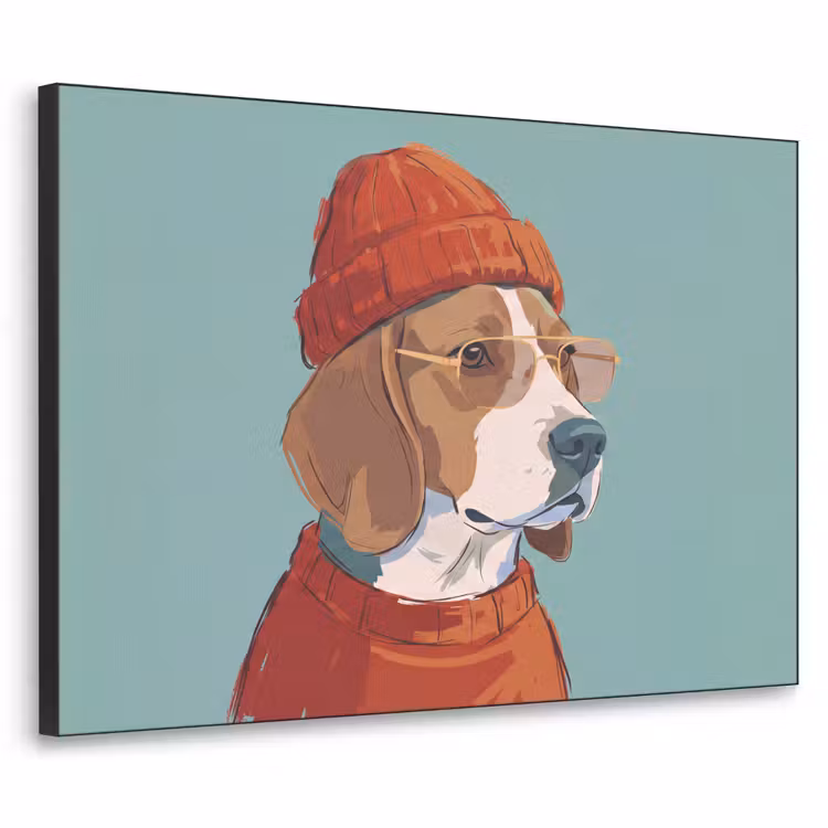 Art Frame - Hond - Beanie - Zonnebril - Dieren - Modern — 1