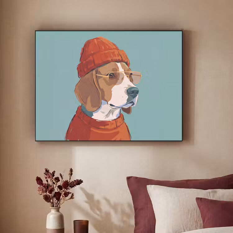 Art Frame - Hond - Beanie - Zonnebril - Dieren - Modern — 2