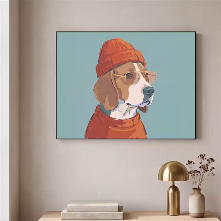 Art Frame - Hond - Beanie - Zonnebril - Dieren - Modern — 3