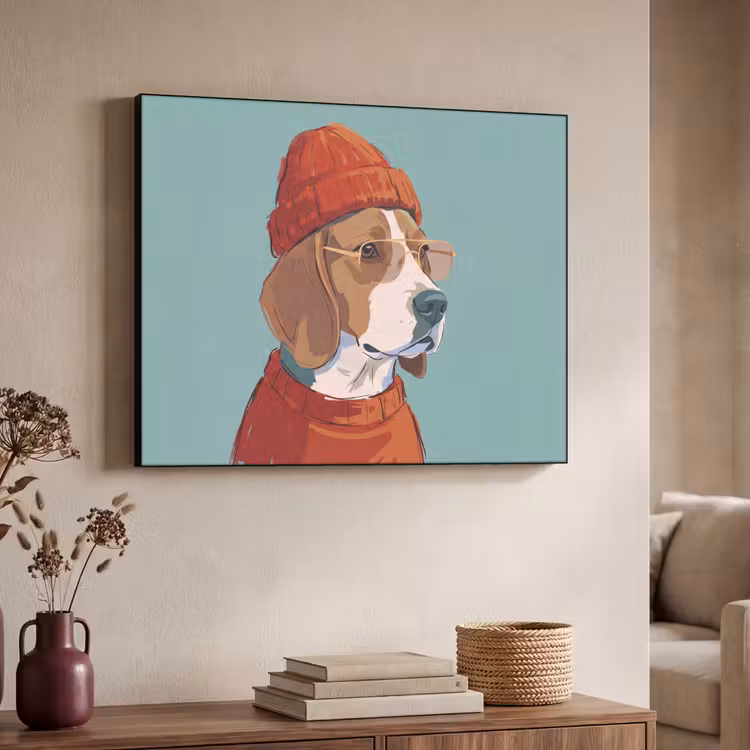Art Frame - Hond - Beanie - Zonnebril - Dieren - Modern — 4