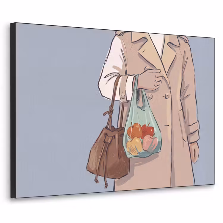 Art Frame - Mensen - Boodschappen - Stadsleven - Modern - Kleurrijk — 1