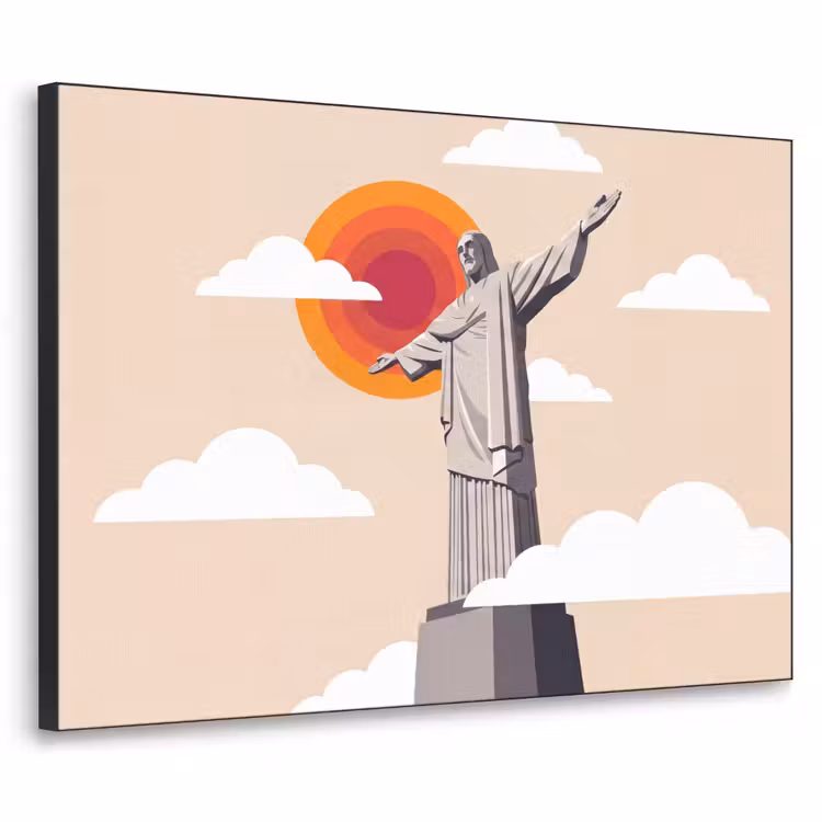 Art Frame - Monument - Stad - Zonsondergang - Minimalistisch - Oranje — 1