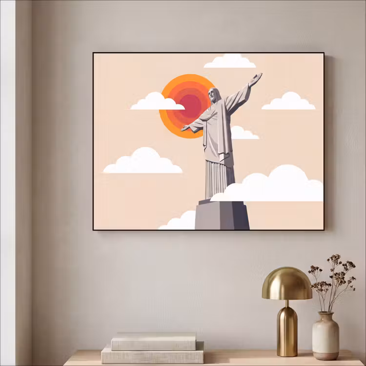 Art Frame - Monument - Stad - Zonsondergang - Minimalistisch - Oranje — 3