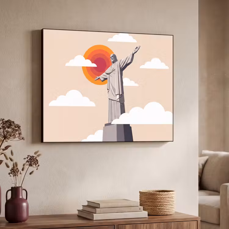 Art Frame - Monument - Stad - Zonsondergang - Minimalistisch - Oranje — 4