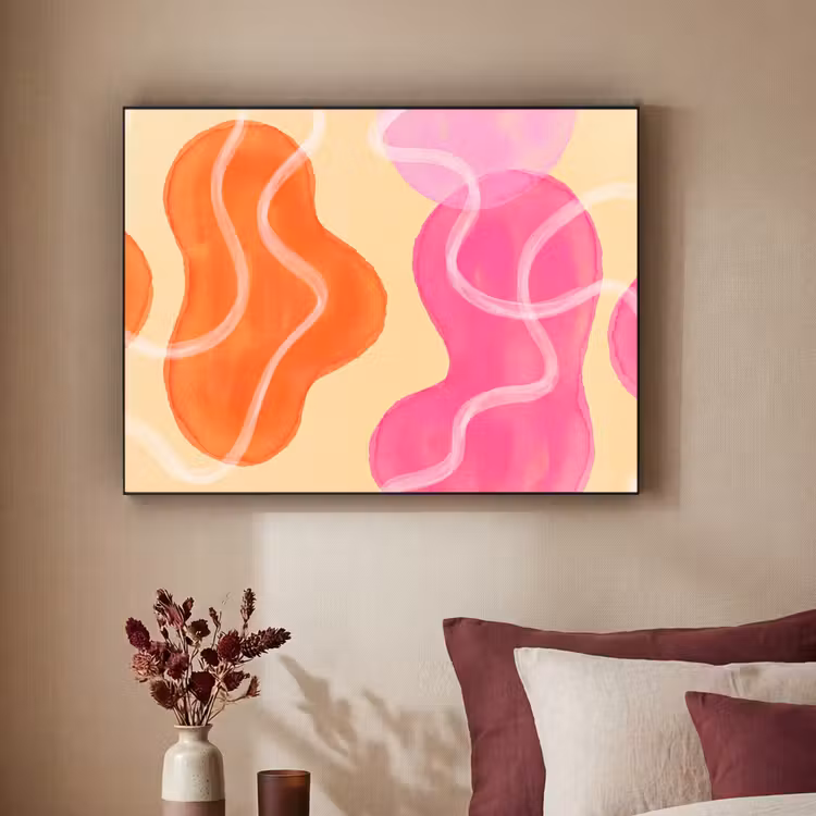 Art Frame - Abstract - Aquarel - Organisch - Oranje - Roze — 2