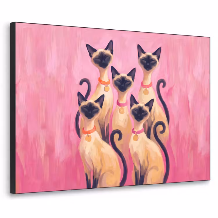 Art Frame - Kat - Groep - Dieren - Modern - Roze — 1