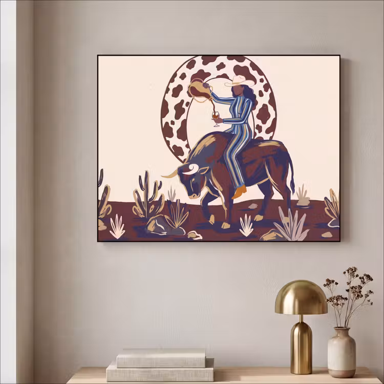 Art Frame - Mensen - Dieren - Cowboy - Abstract - Kleurrijk — 3