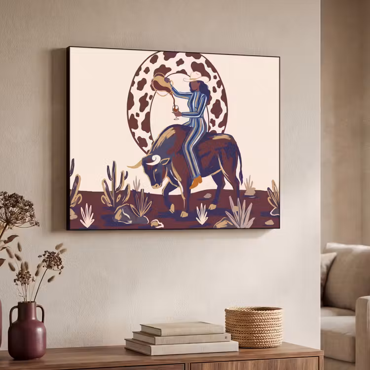 Art Frame - Mensen - Dieren - Cowboy - Abstract - Kleurrijk — 4
