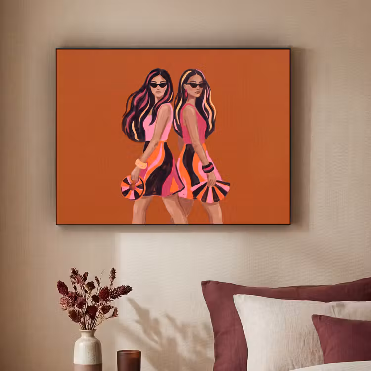 Art Frame - Mensen - Duo - Mode - Illustratie - Kleurrijk — 2