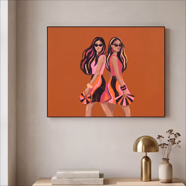 Art Frame - Mensen - Duo - Mode - Illustratie - Kleurrijk — 3