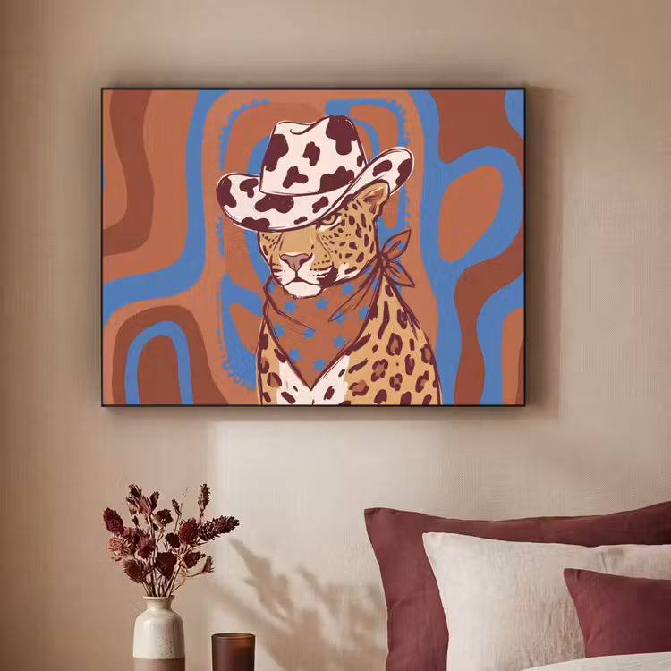 Art Frame - Dieren - Cowboyhoed - Modern - Illustratie - Bruin — 2