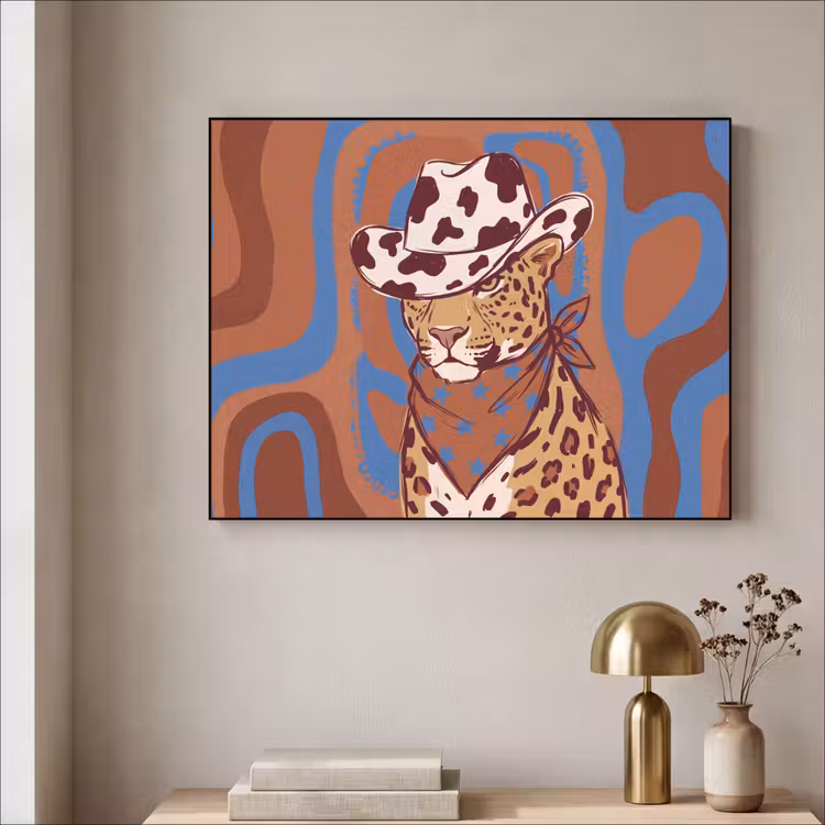 Art Frame - Dieren - Cowboyhoed - Modern - Illustratie - Bruin — 3