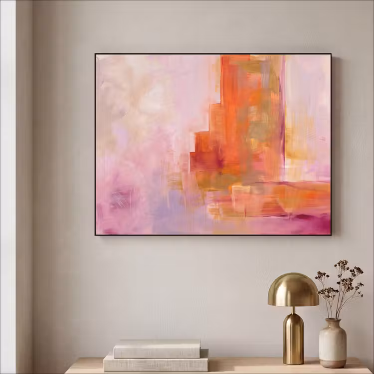 Art Frame - Abstract - Borstelstreken - Kunst - Paars - Goud — 3