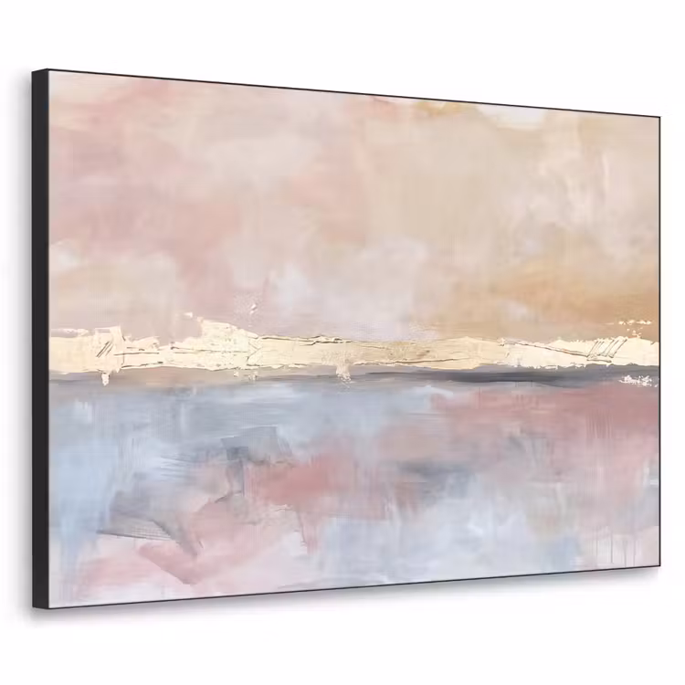 Art Frame - Abstract - Horizontaal - Kunst - Roze - Goud — 1