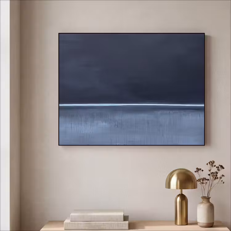 Art Frame - Abstract - Horizontale lijn - Minimalistisch - Donkerblauw - Kunst — 3