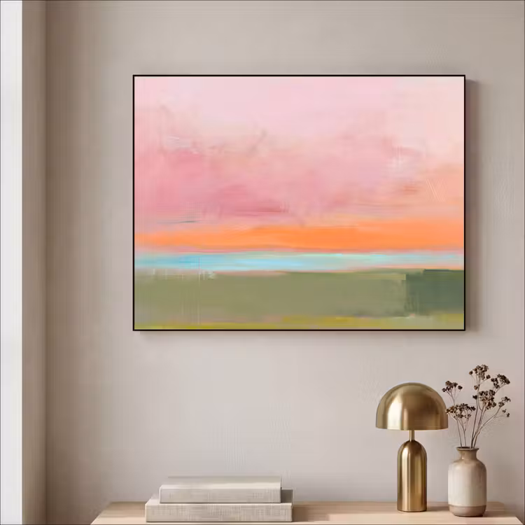 Art Frame - Abstract - Landschap - Modern - Roze - Oranje — 3