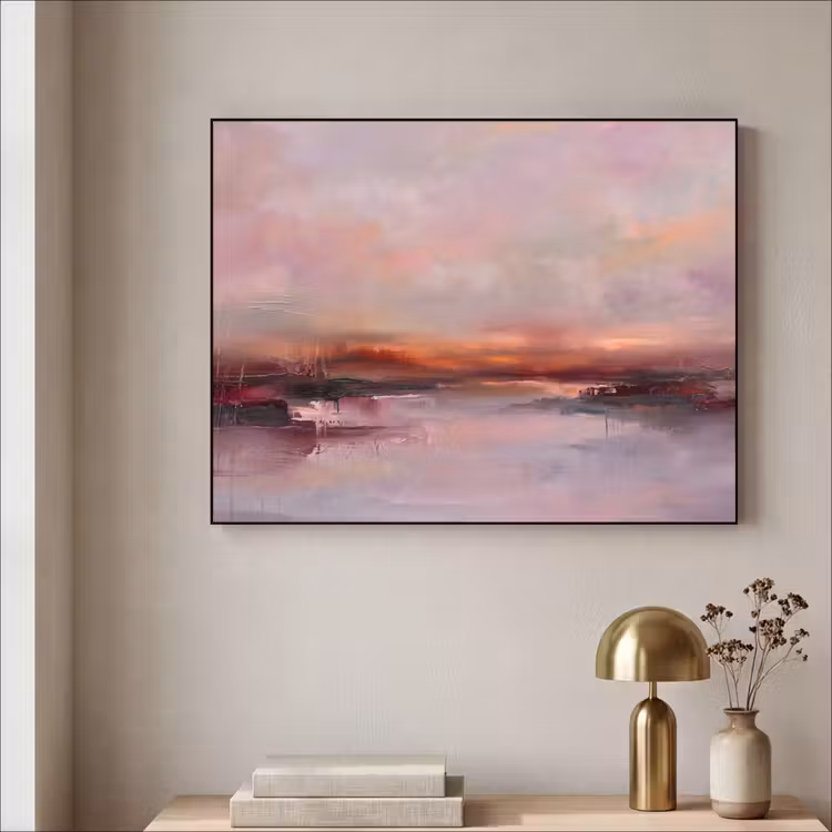 Art Frame - Landschap - Zonsondergang - Abstract - Modern - Roze — 3