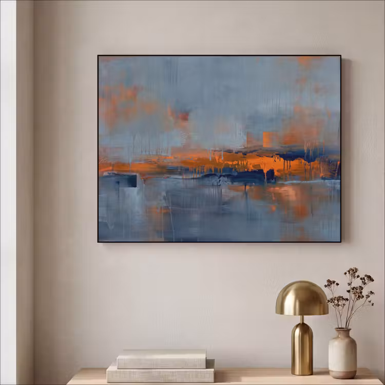 Art Frame - Abstract - Kleuren - Modern - Oranje - Grijs — 3
