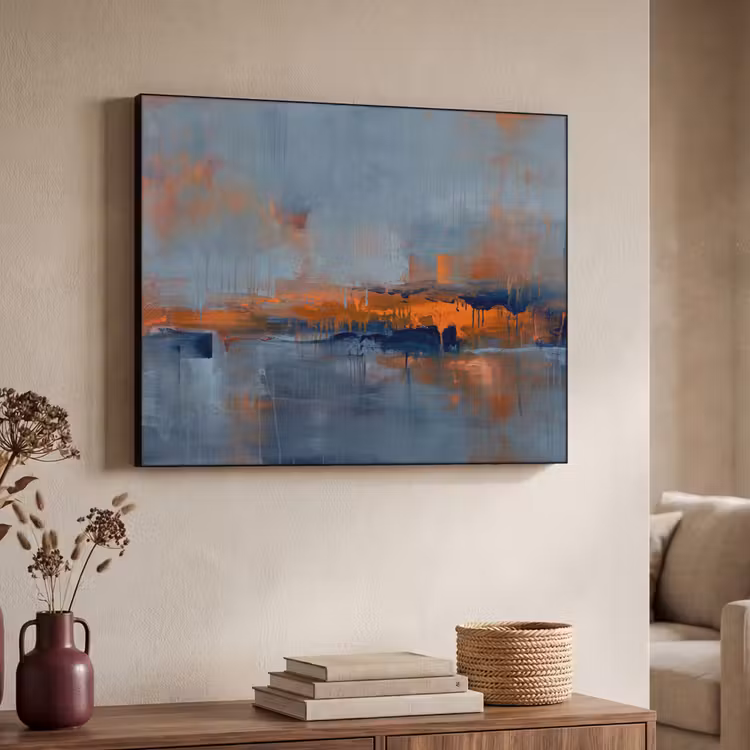 Art Frame - Abstract - Kleuren - Modern - Oranje - Grijs — 4