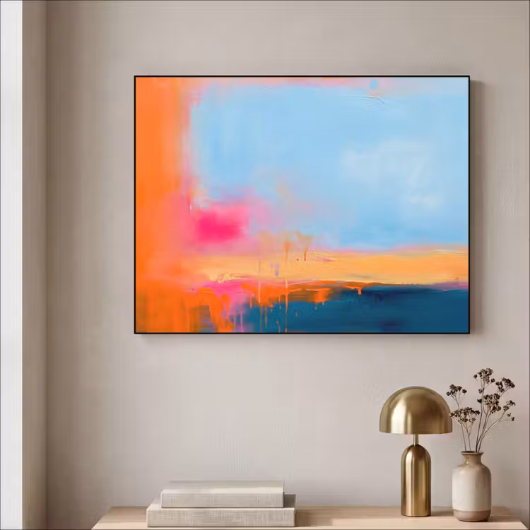 Art Frame - Abstract - Kleurvlakken - Modern - Oranje - Blauw — 3