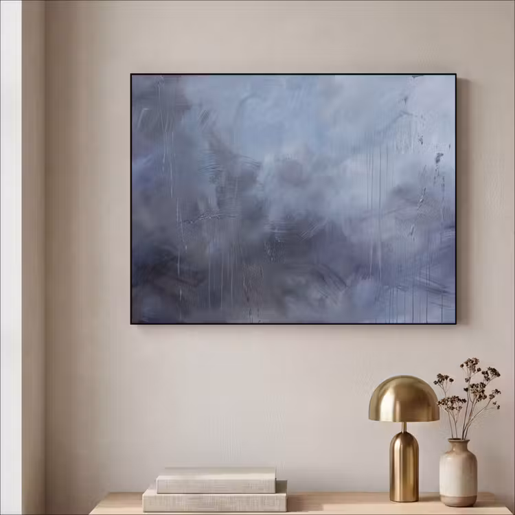 Art Frame - Abstract - Kwaststreken - Modern - Kunst - Grijs — 3