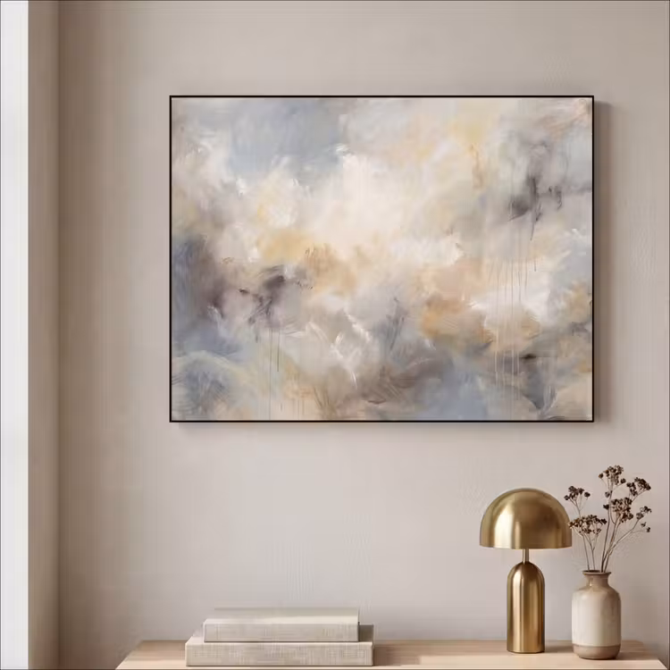 Art Frame - Abstract - Wolken - Sfeervol - Beige - Grijs — 3