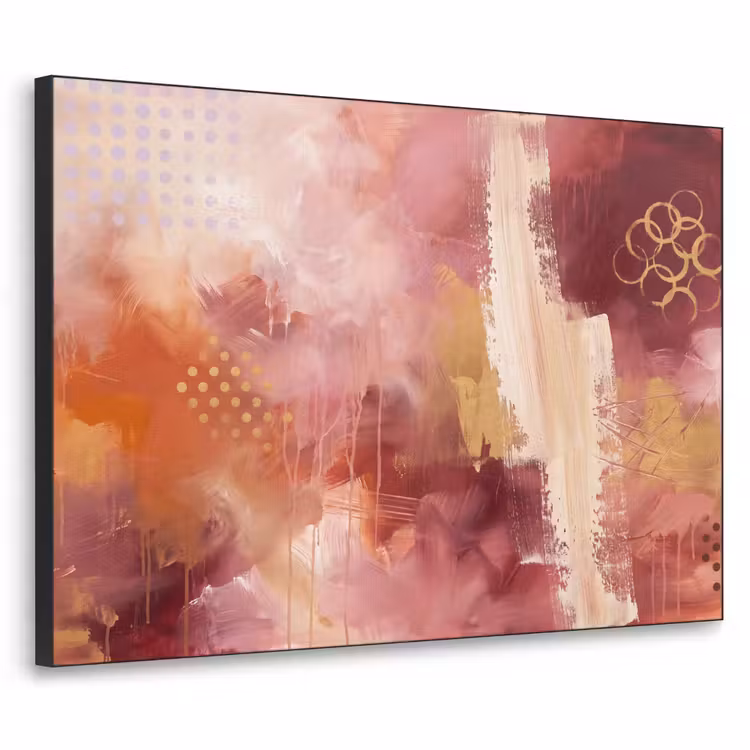 Art Frame - Abstract - Rood - Goud - Modern - Kunst — 1