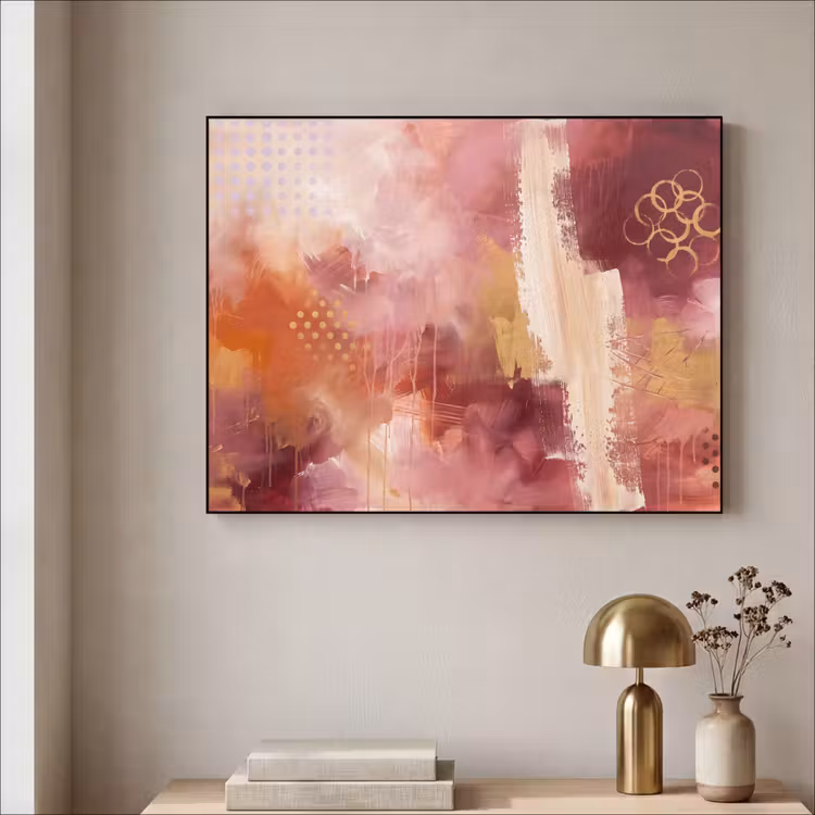 Art Frame - Abstract - Rood - Goud - Modern - Kunst — 3
