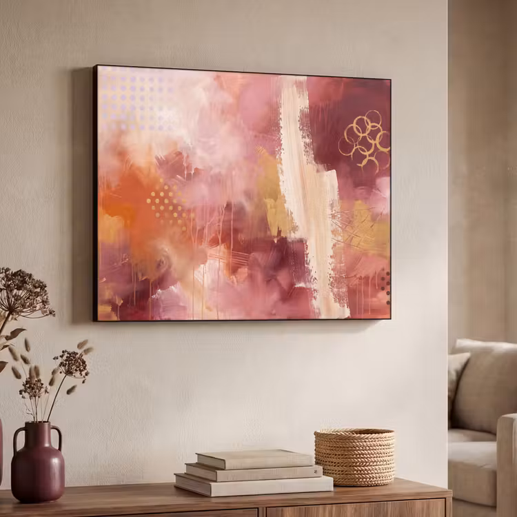 Art Frame - Abstract - Rood - Goud - Modern - Kunst — 4