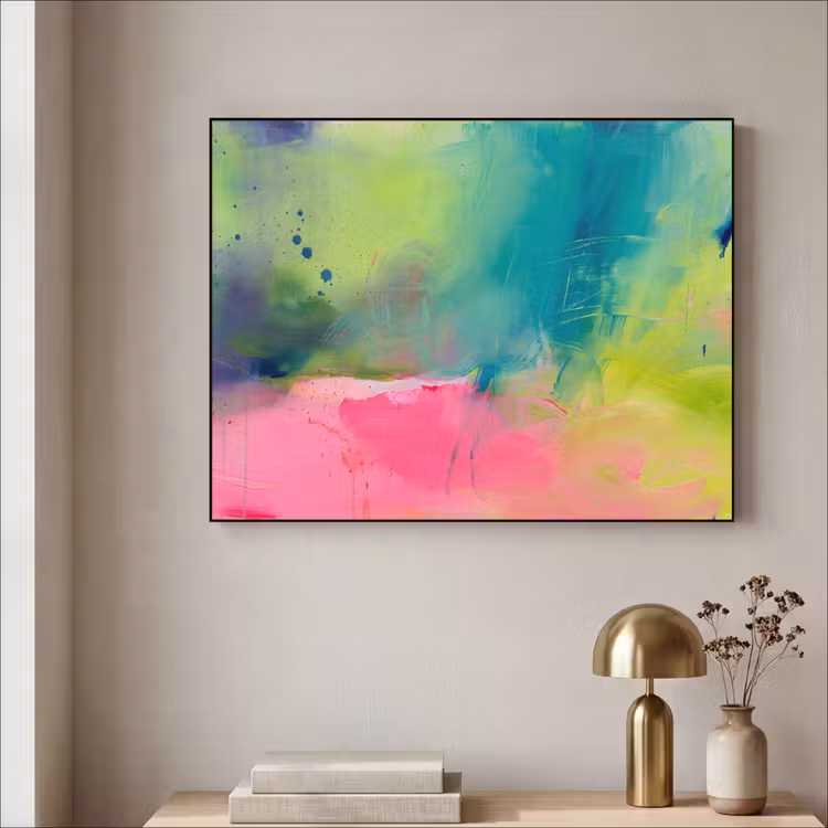 Art Frame - Abstract - Kleuren - Modern - Groen - Roze — 3