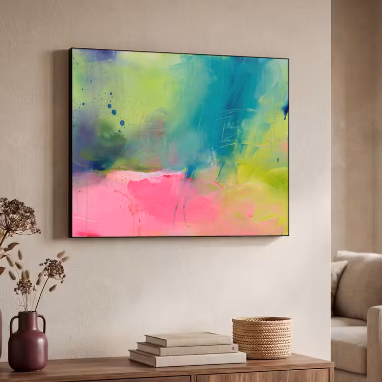 Art Frame - Abstract - Kleuren - Modern - Groen - Roze — 4
