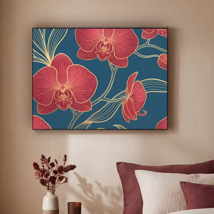 Art Frame - Bloemen - Rood - Goud — 2