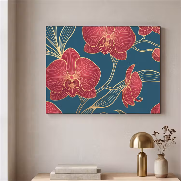 Art Frame - Bloemen - Rood - Goud — 3
