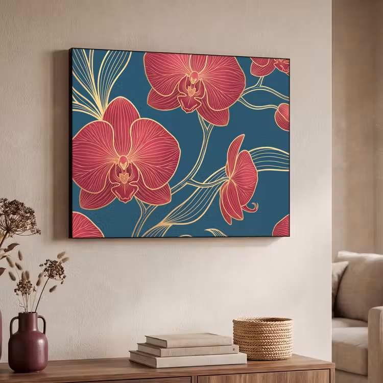 Art Frame - Bloemen - Rood - Goud — 4